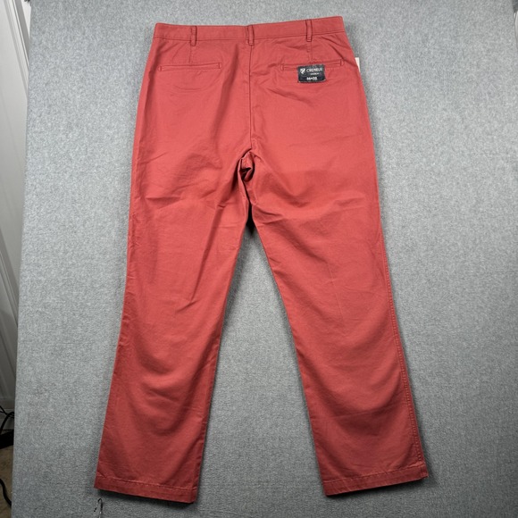 Cremieux Pants Mens 36x32 Pink Coral Chino Madison Cotton Casual Straight NEW - Picture 2 of 9